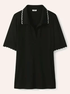 Poloshirt Wellenkante