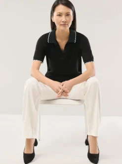 Poloshirt Wellenkante