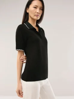 Poloshirt Wellenkante