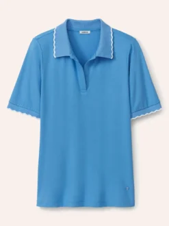Poloshirt Wellenkante