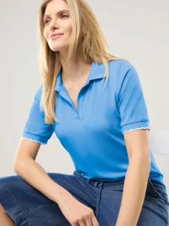 Poloshirt Wellenkante
