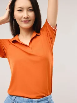 Poloshirt Wellenkante