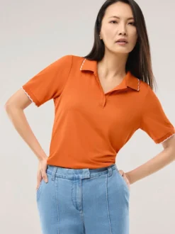 Poloshirt Wellenkante