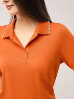 Poloshirt Wellenkante