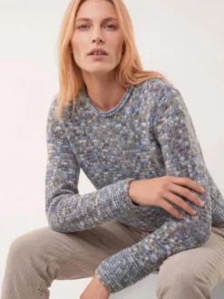 Pullover in bedrucktem Garn