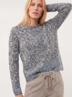 Pullover in bedrucktem Garn