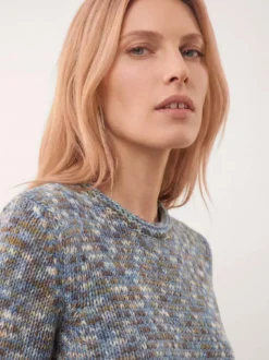 Pullover in bedrucktem Garn
