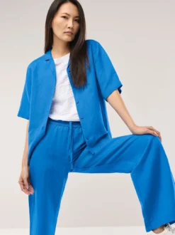 Reverskragen Bluse Leinenmix