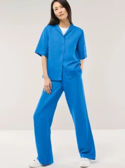 Reverskragen Bluse Leinenmix