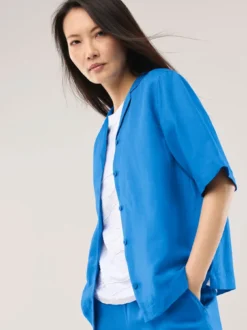 Reverskragen Bluse Leinenmix