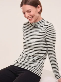 Ringelshirt mit Kaminkragen