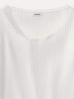 Rippshirt Spitzendetail