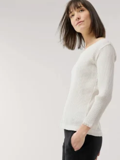 Rippshirt Spitzendetail