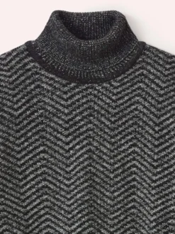 Rollkragenpullover mit Fischgratm.