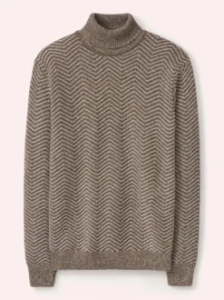 Rollkragenpullover mit Fischgratm.