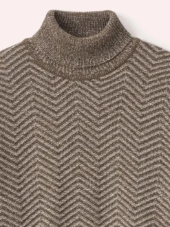 Rollkragenpullover mit Fischgratm.