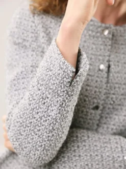 Rundhalsblazer mit Pailletten