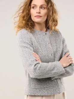 Rundhalsblazer mit Pailletten