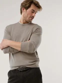 Rundhals-Pullover Merino Extrafein