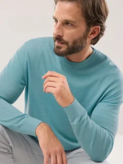 Rundhals-Pullover Merino Extrafein