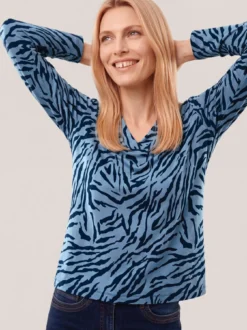 Shirt aus Viskose mit Animalprint
