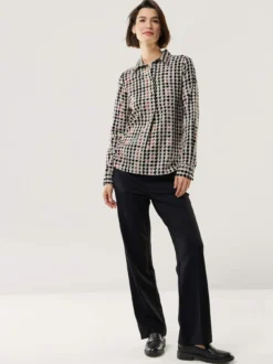 Soft-Flanell Polo-Bluse