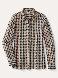 Soft-Flanell Polo-Bluse