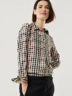 Soft-Flanell Polo-Bluse
