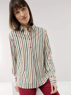 Soft-Flanell Polo-Bluse
