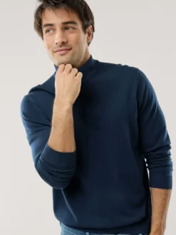 Stehbund-Pullover Merino Extrafein