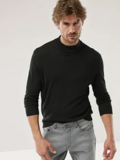 Stehbund-Pullover Merino Extrafein