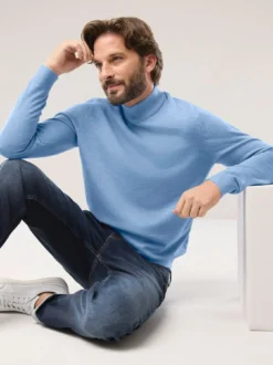 Stehbund-Pullover Merino Extrafein