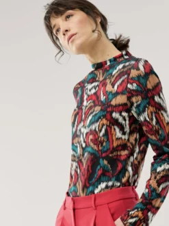 Stehbundshirt Moiree Blume