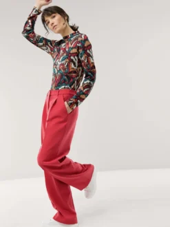 Stehbundshirt Moiree Blume