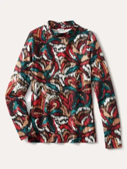 Stehbundshirt Moiree Blume