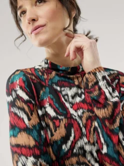 Stehbundshirt Moiree Blume