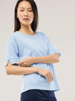 Streifenshirt Seersucker