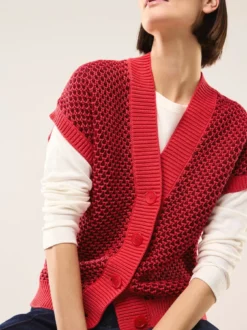 Strickweste mit Waffelstruktur