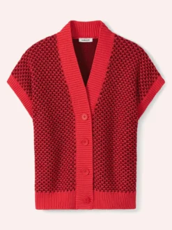 Strickweste mit Waffelstruktur