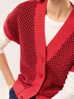Strickweste mit Waffelstruktur
