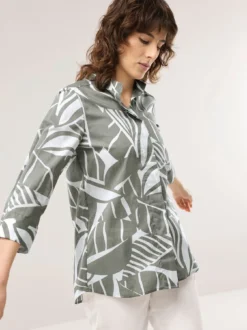 Tunika-Bluse mit Stehkragen