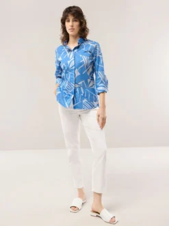 Tunika-Bluse mit Stehkragen