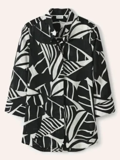 Tunika-Bluse mit Stehkragen