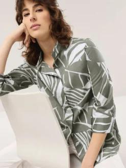 Tunika-Bluse mit Stehkragen