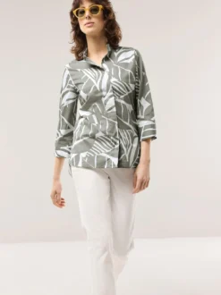 Tunika-Bluse mit Stehkragen