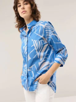 Tunika-Bluse mit Stehkragen