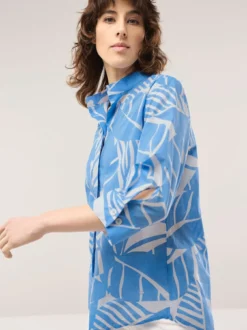 Tunika-Bluse mit Stehkragen