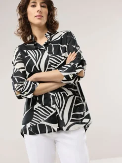 Tunika-Bluse mit Stehkragen