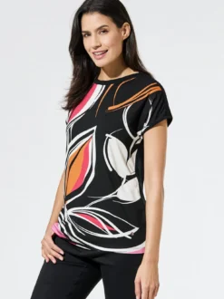 Viskoseshirt Abstract Flower