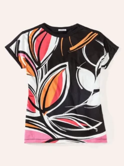Viskoseshirt Abstract Flower